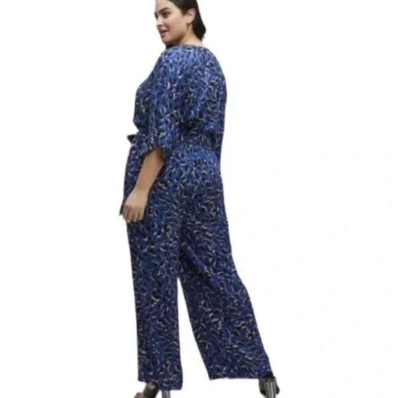 Eloquii Elements Blue Animal Print Jumpsuit Size 20 - Picture 6 of 6